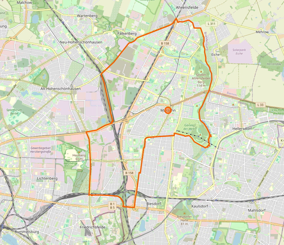 Karte von Berlin Marzahn
