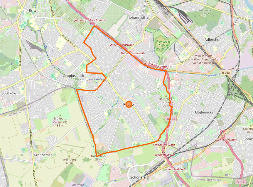 Karte von Berlin Rudow