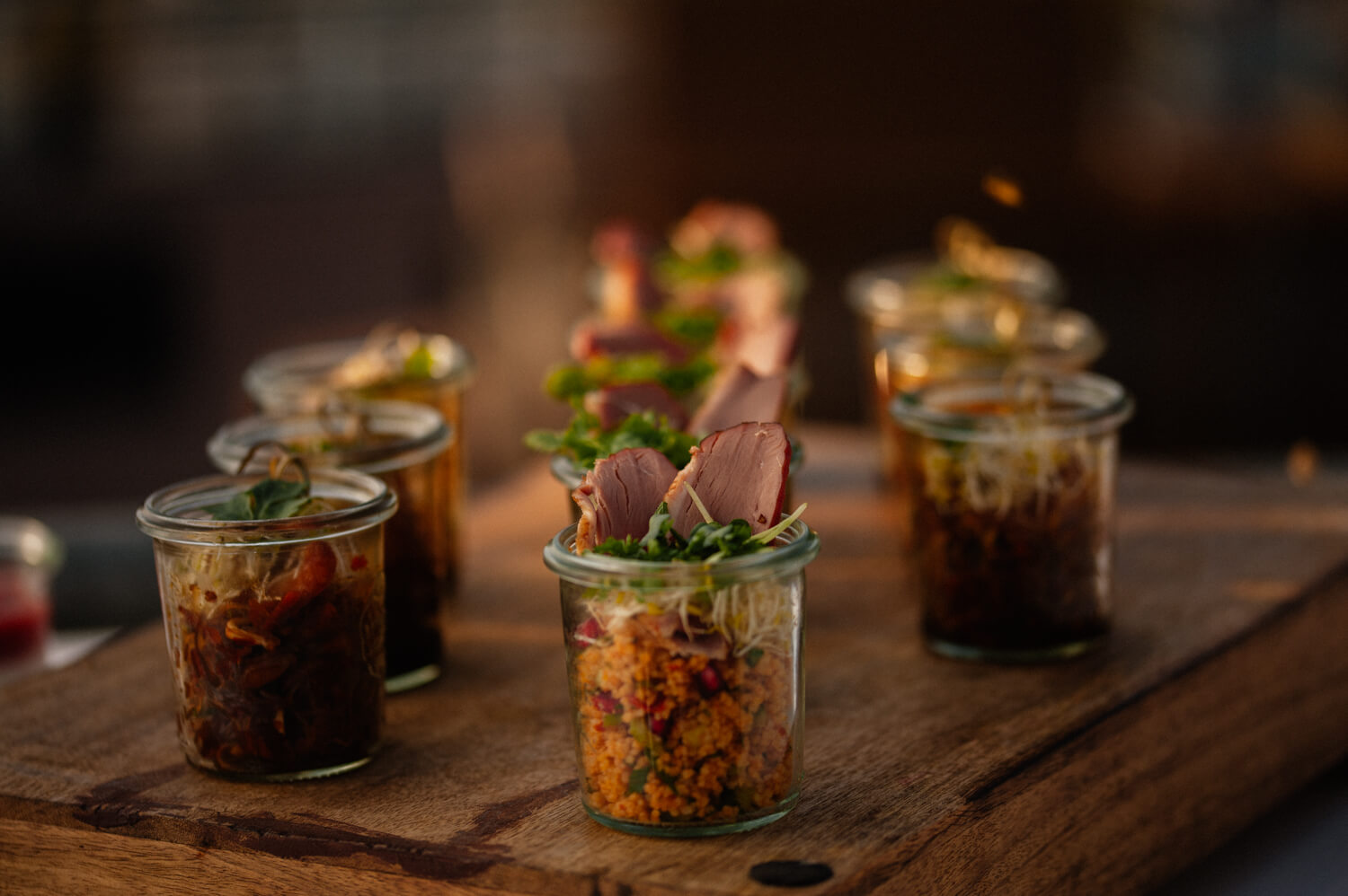 Snacks im Glas für Catering