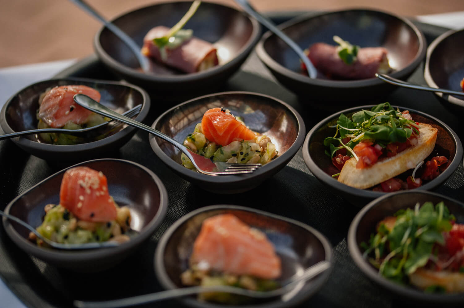 bunter Mix verschiedener Canapés