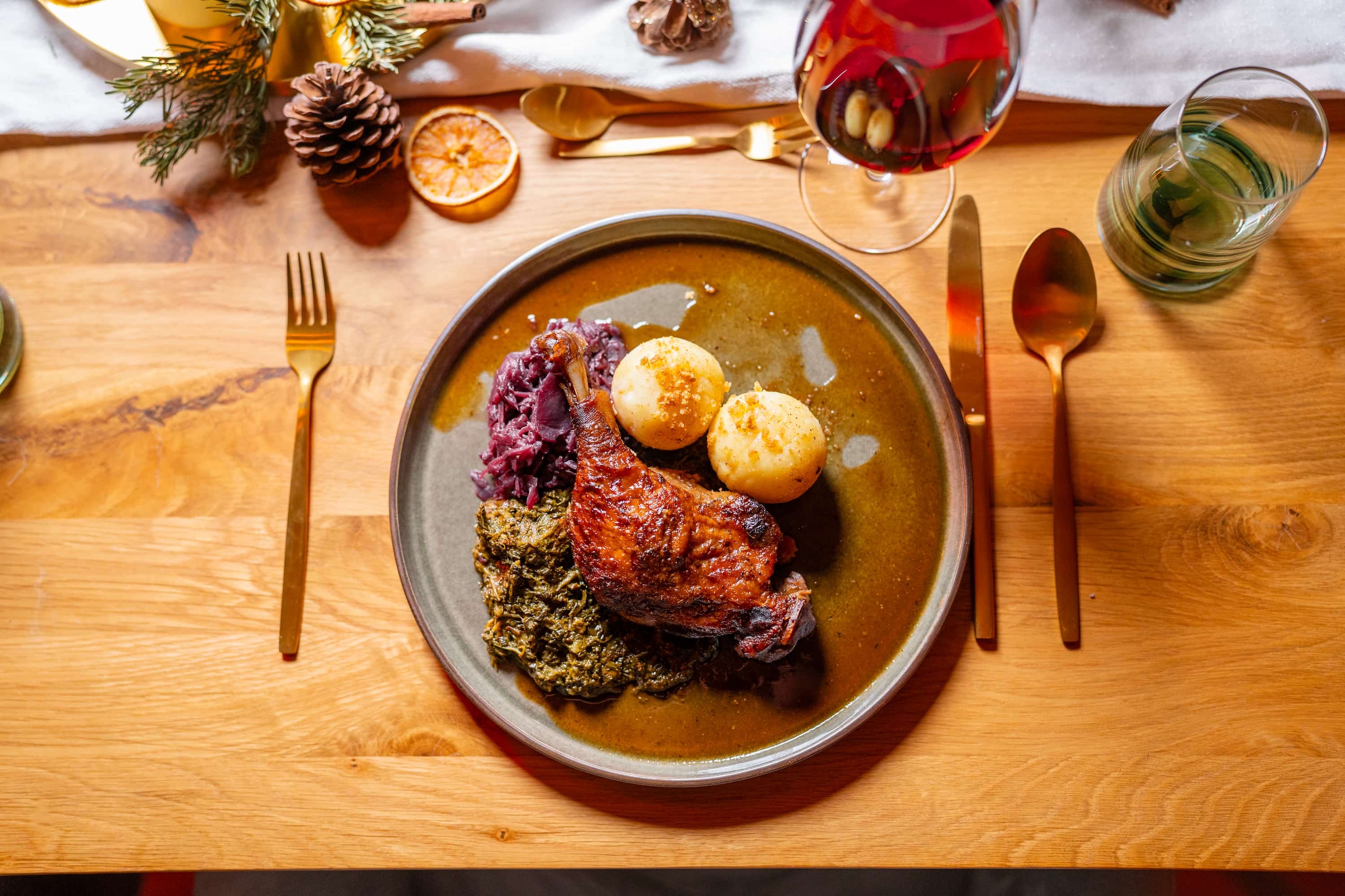 weihnachtsmenue-ente-4 Weihnachtsbuffet mit frischem Salat
